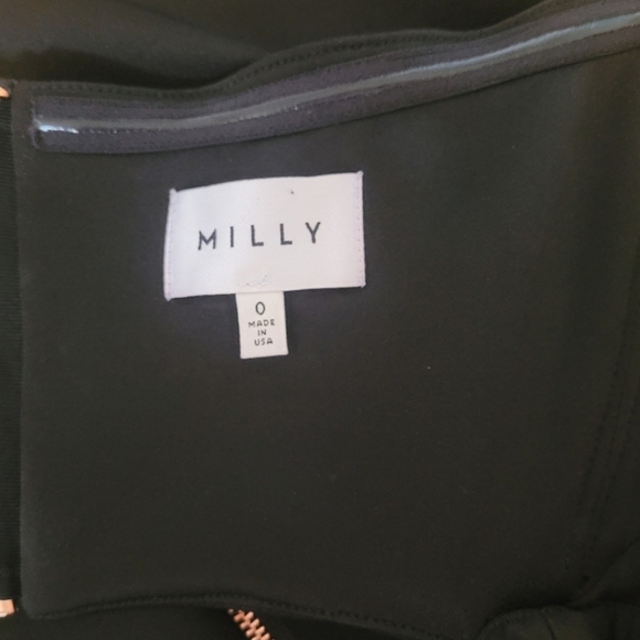 MILLY Strapless Cutout Rose Gold Zipper Bodycon Little Black Dress, Size 0 - Picture 5 of 11